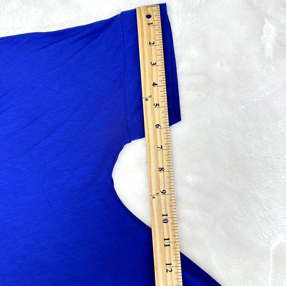 NWT VDP COLLECTION Womens Blue Loose Fit T-Shirt Top w/Crystals SZ 44/US M Italy - Picture 15 of 16